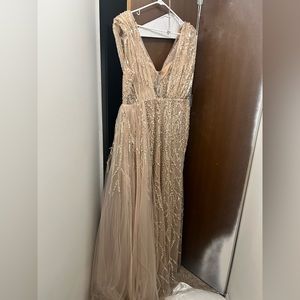 Campaign floor length gown. I wore it to my daughters wedding.